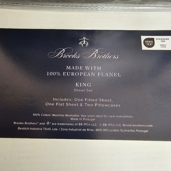 **Brook Brothers European Flannel King Sheet Set - Picture 3 of 6